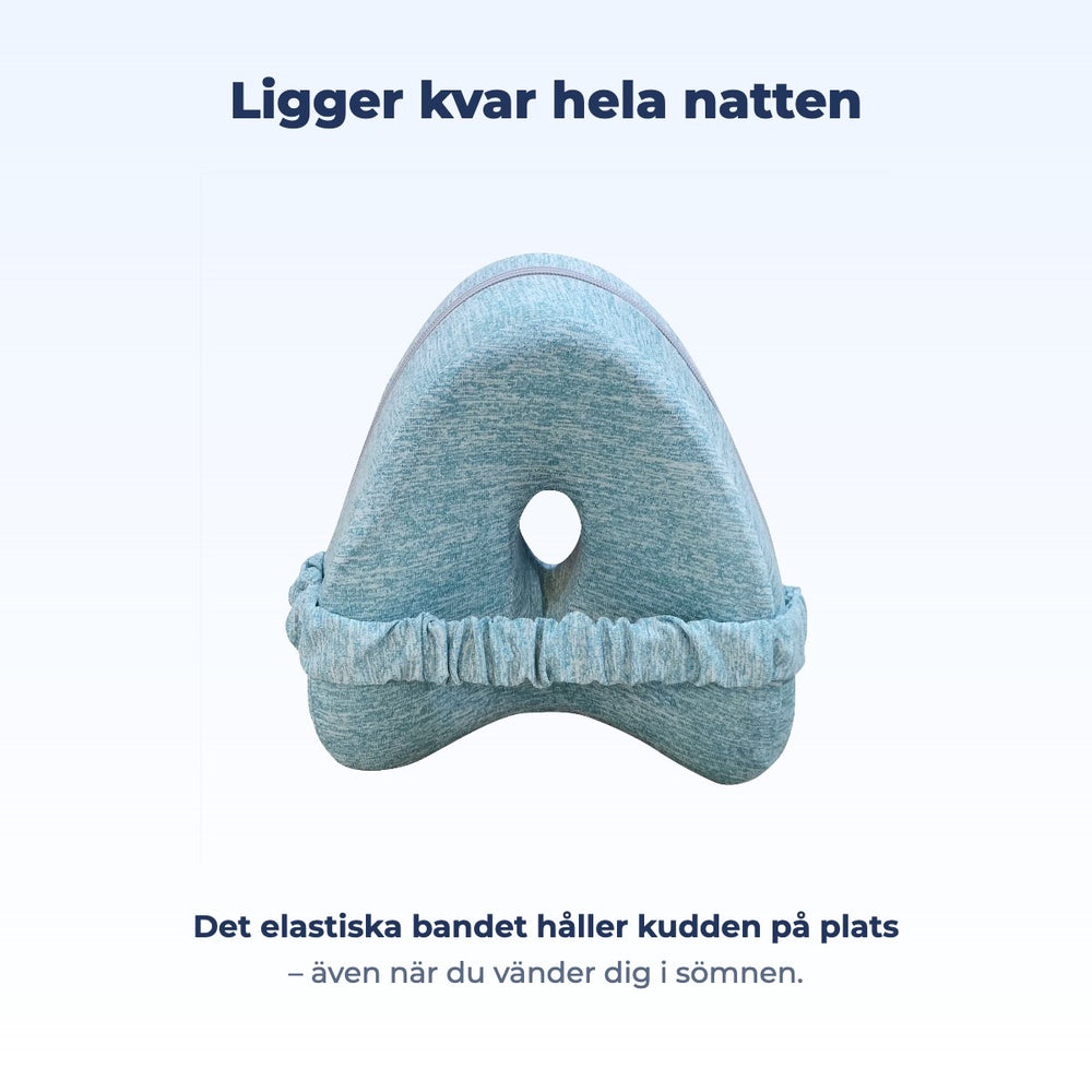 Elastiskt band håller kudden på plats